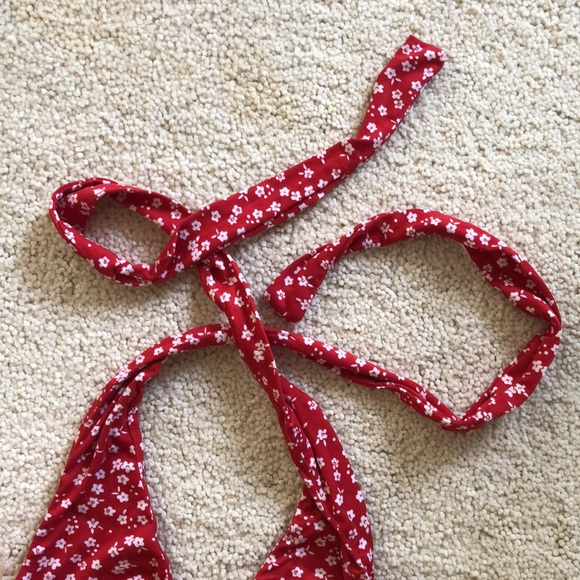 No Boundries red floral halter top - Picture 3 of 16